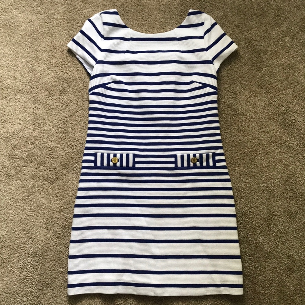 Lilly Pulitzer Blue and White Striped Dress